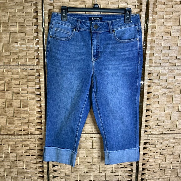 d. jeans Denim - d. jeans Womens‎ Blue Denim Capri Pants Cuffed Jeans Size 30/30